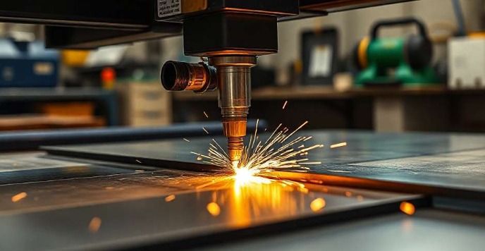 Proceso de corte láser CNC para componentes metálicos industriales